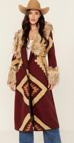 Tasha Polizzi Mollie Blanket Coat with Faux Fur